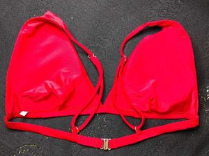 Red Bikini Top with Silver Clasp