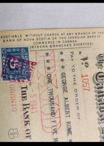 1927 &amp; 1941 Vintage Cheques