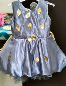 Satin Party Dress with Leaf Embellishments