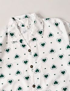 White Heart Print Cord Sets