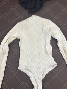 White Long Sleeve Bodysuit