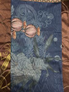 Beautiful Blue Floral Dress Material