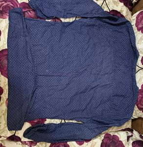 Woodland Blue Polka Top (M)