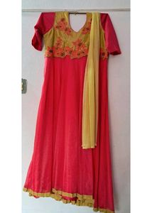 red mixed pink color dress