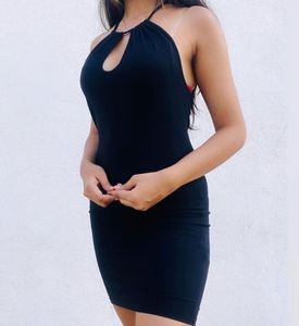 Chic Black Mini Dress with Cut-out Detail