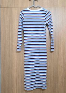 Striped Long Sleeve Midi Dress