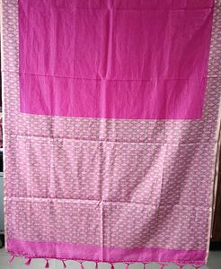 Vibrant Pink Saree with Tassels