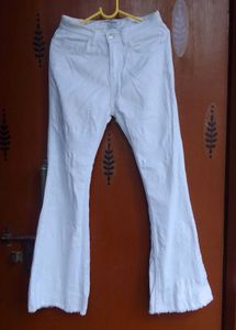 White Denim Bell Bottom Jeans