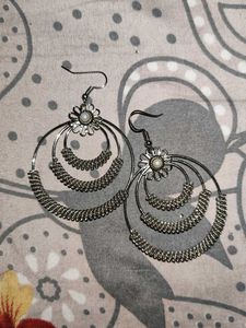 Boho Silver Hoop Earrings