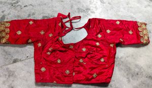 Red Embroidered Blouse