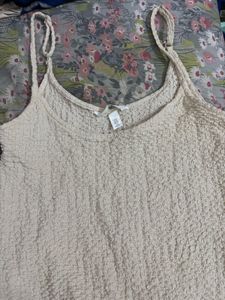 H&amp;M Cream Midi Slip Dress