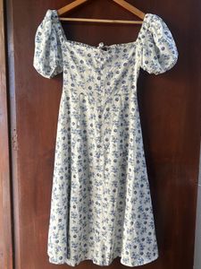 Floral Puff Sleeve Midi Dress