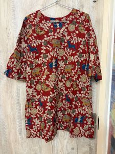 Beautiful Red Ethnic Print Kurta