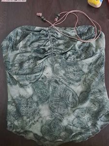 Boho Green Paisley Halter Neck Top