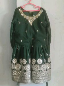 Emerald Green Kurta Set with Embellishments