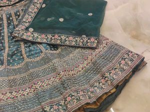 Exquisite Teal Lehenga Choli Set