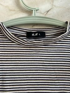 black and white strip top