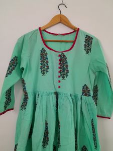 Mint Green Printed Kurta (Women's)