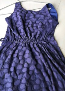 One Piece Dress Navy Blue Polka Dot Net |