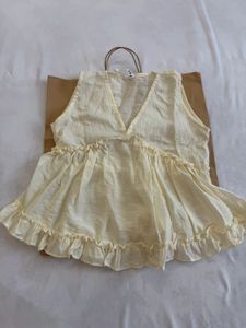 beige cute ruffle top