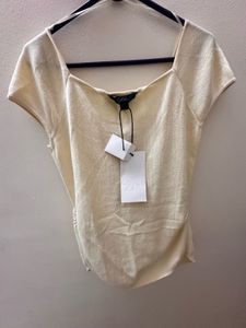 Zar Chic Cream Ruched Top