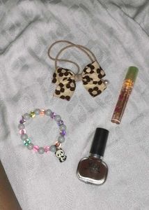 Pack of 1 Bracelet, Hair tie, Nailpaint and