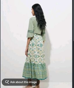 Green Ethnic Print Kurta Set