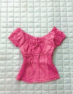 Pink Off-Shoulder Crop Top(size:32to36)brand new