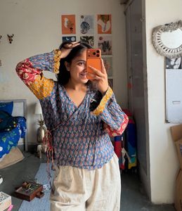 Boho Wrap Style Printed Top