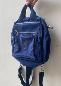 Vinatge Y2K Blue Nylon Backpack/ Crossbody Bag