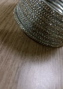 Silver Bangles With Diamond