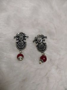 Vintage Silver Face Earrings