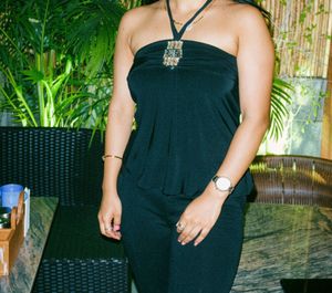 Sparkling Embellished Black Halter top