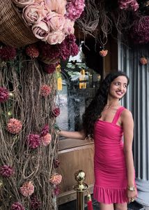 Vibrant Pink Ruched Bodycon Dress