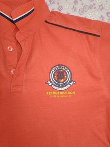 Men's Red Graphic Polo T-Shirt