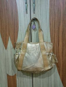 Gold Textured Tote Bag