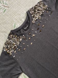 Grey Imported Knee Length Dress
