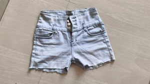 Light Wash High Waisted Denim Shorts