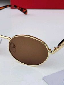 Prada Oval Sunglasses Gold Brown