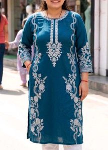 Elegant Teal Embroidered Kurta