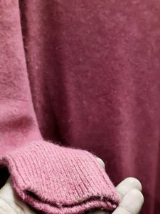 Imported pink long-sleeved sweater dress