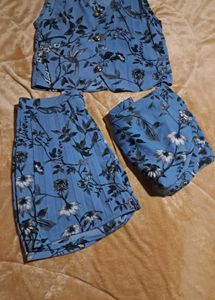 Floral Crop Top &amp; Wide Leg Pants Set