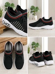 Stylish Black Knit Sneakers
