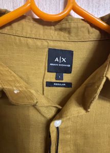 Men's Mustard Yellow Linen Shirt