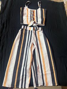 Striped Crop Top & Palazzo Set
