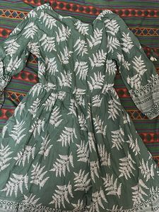 green midi short kurti