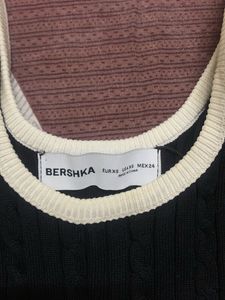 Bershka Black Knit Crop Top