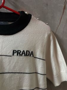 PRADA Striped Knit Top