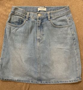Light Wash Denim Mini Skirt
