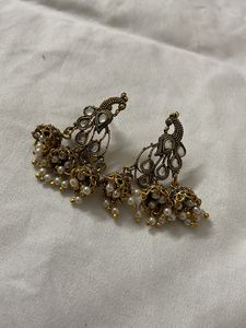 Peacock Jhumka Earrings